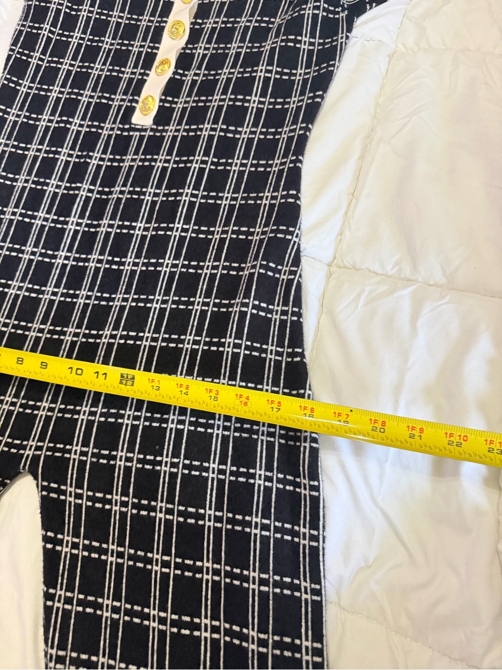 Fashion Nova Black Plaid One-Piece Romper with Cream Trim - Picture 8 of 11
